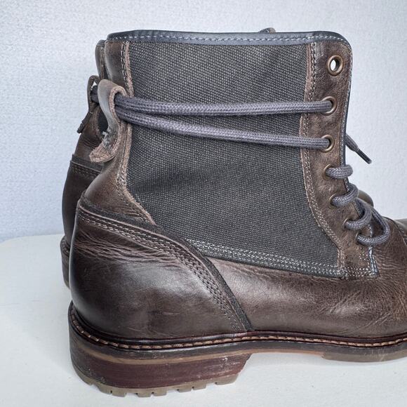 Vintage ALDO Brown Leather Canvas Combat Boots Men’s US 10 EU 43 Made Portugal main image 7